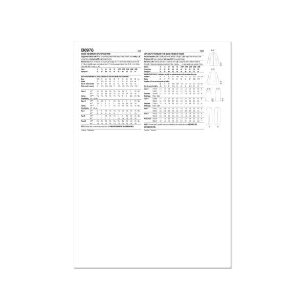 Butterick Schnittmuster - B6978 - Damenhose mit schmalem Bein , Cape – Bild 9