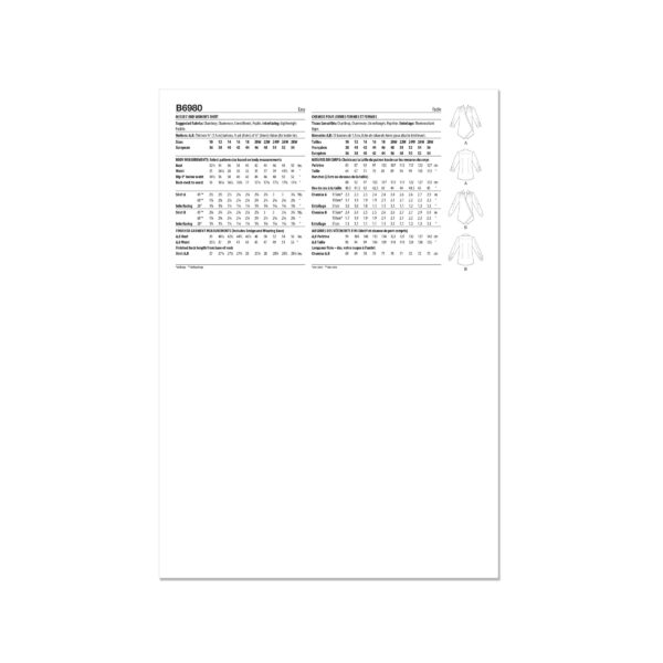 Butterick Schnittmuster - B6980 - Bluse mit diagonaler Verschlussleiste – Bild 9