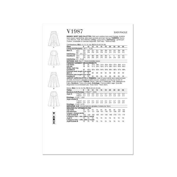 Vogue Schnittmuster V1987 - Glockenrock mit Sattel – Bild 7
