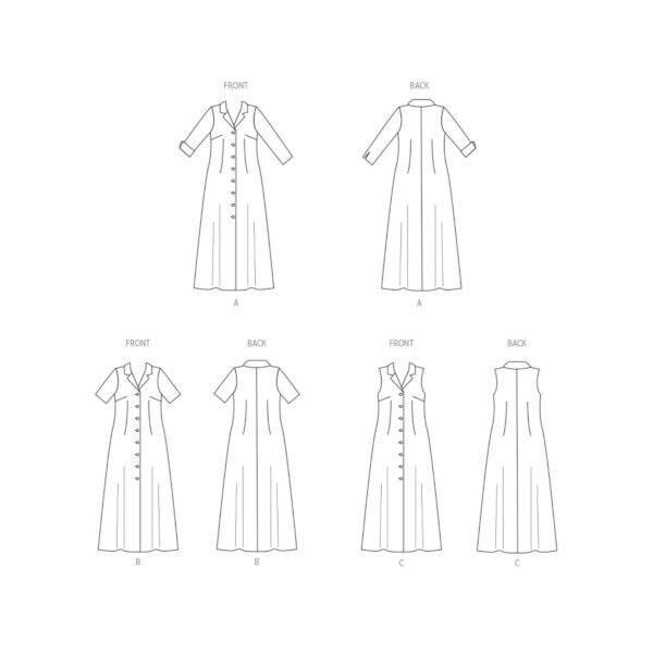 Butterick Schnittmuster - B6974 - Hemdblusenkleid, tailliert – Bild 7