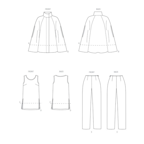 Butterick Schnittmuster - B6978 - Damenhose mit schmalem Bein , Cape – Bild 8