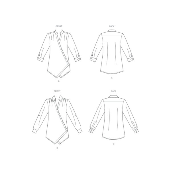 Butterick Schnittmuster - B6980 - Bluse mit diagonaler Verschlussleiste – Bild 8