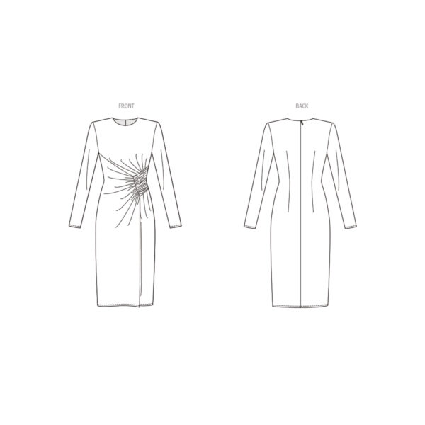 Vogue Schnittmuster V1981 - Abendkleid mit seitlicher Reihung – Bild 5