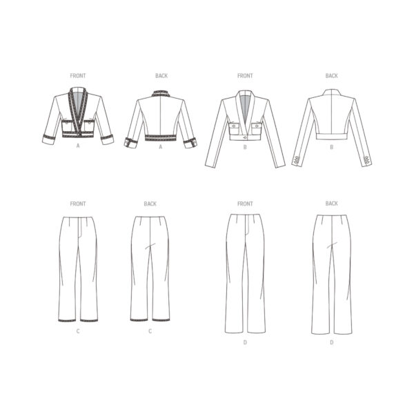 Vogue Schnittmuster V1993 - Damenhose schmal und kurze Jacke – Bild 8
