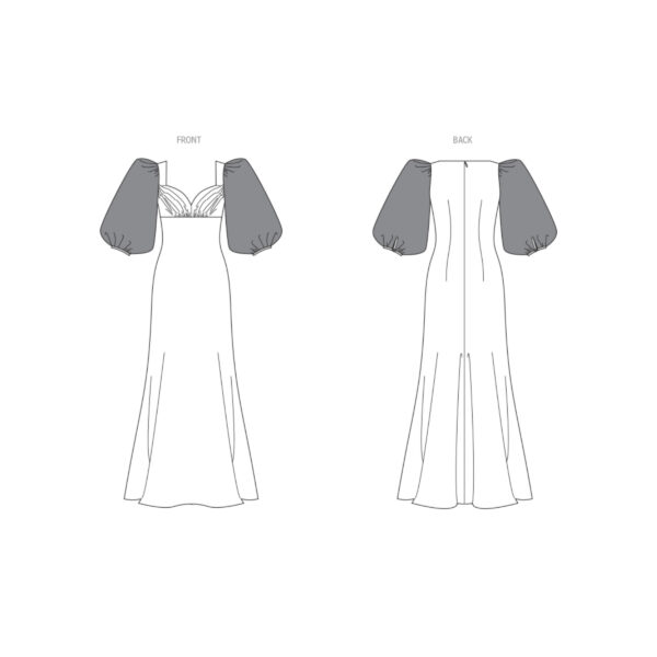 Vogue Schnittmuster - V2009 - Abendkleid mit Puffärmel – Bild 4