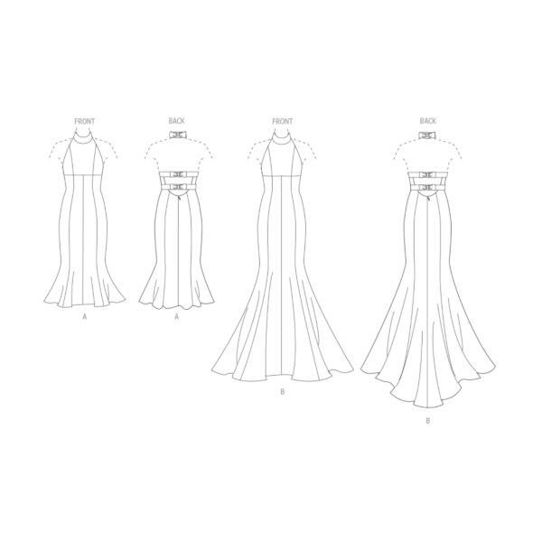 Vogue Schnittmuster V2010 - rückenfreies, elegantes, sommerliches Abendkleid – Bild 6