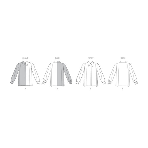 Vogue Schnittmuster V2012 - schlichte Hemdbluse mit verbreiterter Schulter – Bild 8