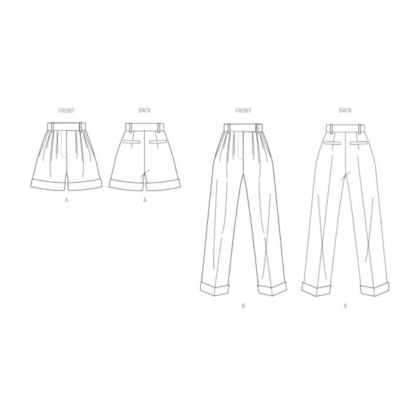 Vogue Schnittmuster - V2014 - Damenhose, Bundfaltenhose, Bundfaltenshorts – Bild 7