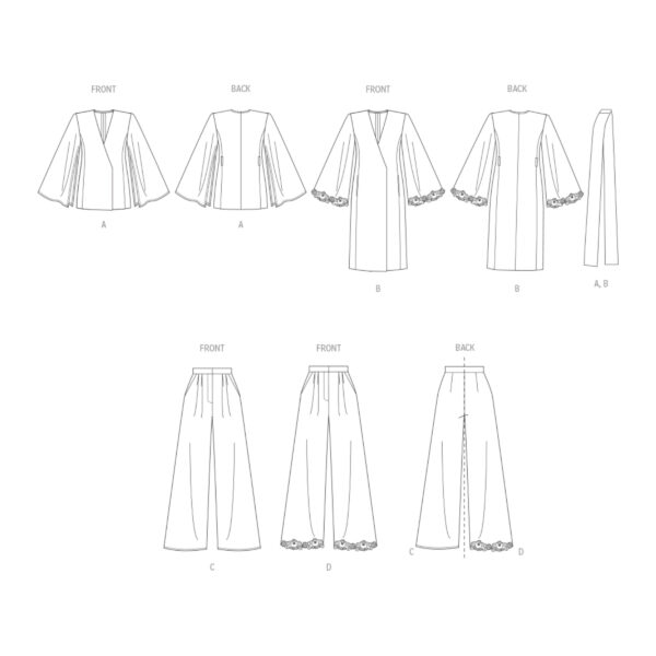 Vogue Schnittmuster - V2020 - legere, bequeme Hauskleidung – Bild 8