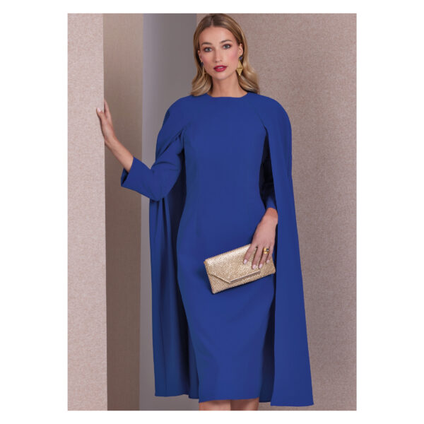 Vogue Schnittmuster V1982 - Kleid mit Umhang, Cape – Bild 2