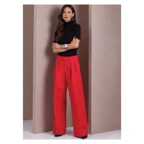 Vogue Schnittmuster V1988 - Damenhose schmal oder mit Bundfalten – Bild 2