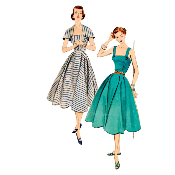 Vogue Schnittmuster - V2002 - Vintage - Kleid mit Trägern, Stil der 50er Jahre – Bild 2