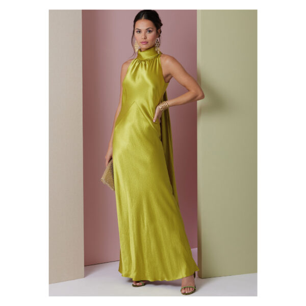 Vogue Schnittmuster - V2008 - ärmelloses Abendkleid mit Halsbündchen zum Binden – Bild 2