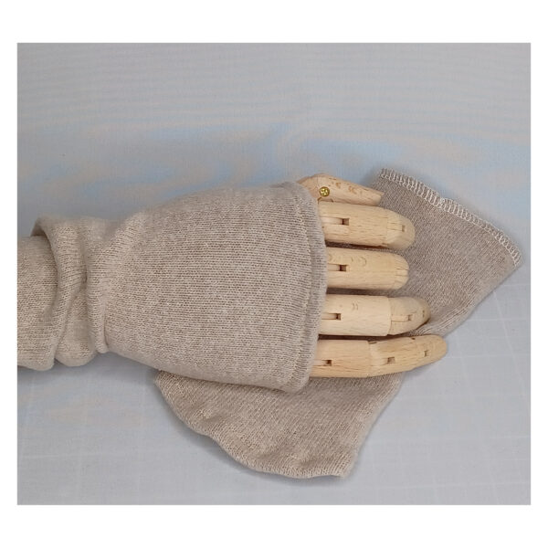 Armstulpen - Stulpen mit abgerundeter Kante vorn -  Strick - beige – Bild 3