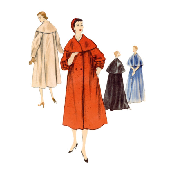 Vogue Schnittmuster V1977 - Vintage - Mantel Cape aus den 50er Jahren – Bild 3