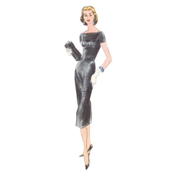 Vogue Schnittmuster V1979 - Vintage - schlichtes Kleid der 50er Jahre – Bild 3