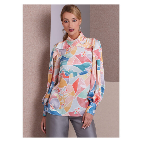 Vogue Schnittmuster V1985 - Bluse mit Falteneinsatz – Bild 3