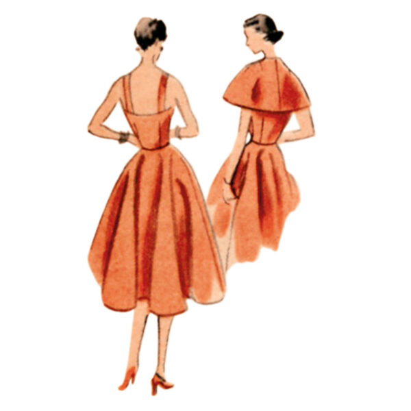 Vogue Schnittmuster - V2002 - Vintage - Kleid mit Trägern, Stil der 50er Jahre – Bild 3
