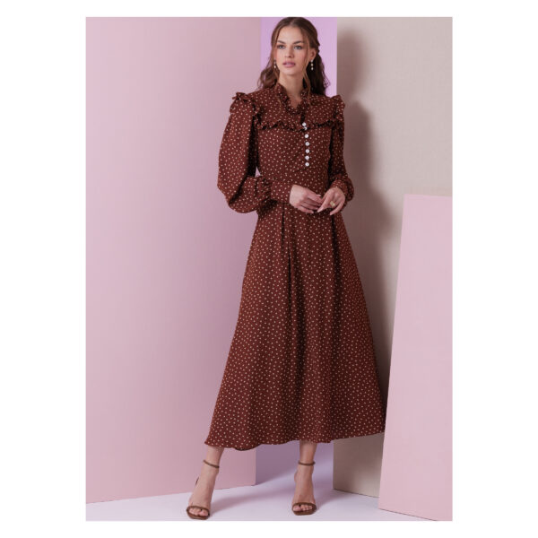 Vogue Schnittmuster V2005 - romantisch, verspieltes Kleid – Bild 3