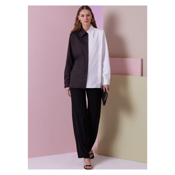 Vogue Schnittmuster V2012 - schlichte Hemdbluse mit verbreiterter Schulter – Bild 4