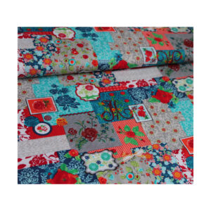 11.20 Euro/m - Baumwollstoff geblümt - Briefmarken - Patchworkdruck - Kleiderstoff - romantisch verspielt