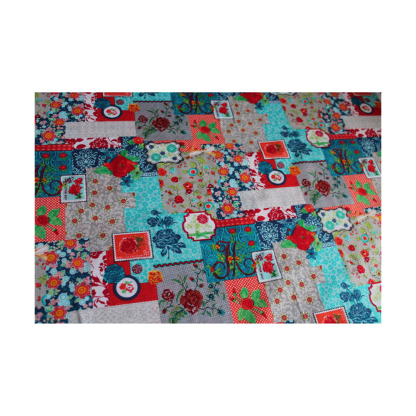 11.20 Euro/m - Baumwollstoff geblümt - Briefmarken - Patchworkdruck - Kleiderstoff - romantisch verspielt – Bild 2