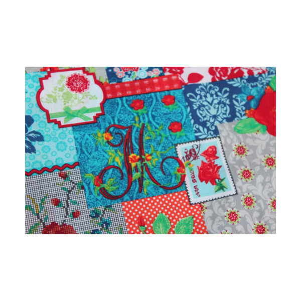 11.20 Euro/m - Baumwollstoff geblümt - Briefmarken - Patchworkdruck - Kleiderstoff - romantisch verspielt – Bild 4