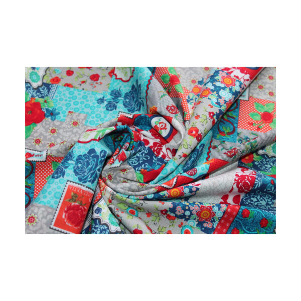 11.20 Euro/m - Baumwollstoff geblümt - Briefmarken - Patchworkdruck - Kleiderstoff - romantisch verspielt – Bild 5