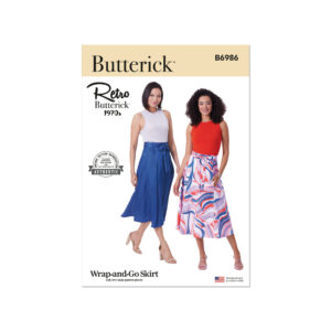 Butterick Schnittmuster - B6986 - Retro - Wickelrock aus den 70 er Jahren