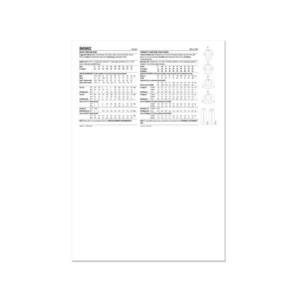 Butterick Schnittmuster - B6982 - Damenhose, legere Bluse – Bild 8
