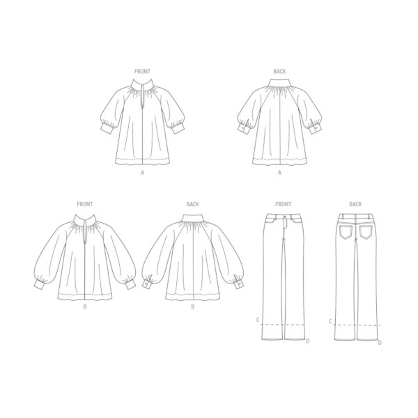 Butterick Schnittmuster - B6982 - Damenhose, legere Bluse – Bild 7
