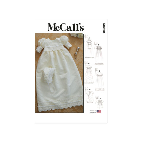 McCalls Schnittmuster M8460 - Taufkleid und Mützchen