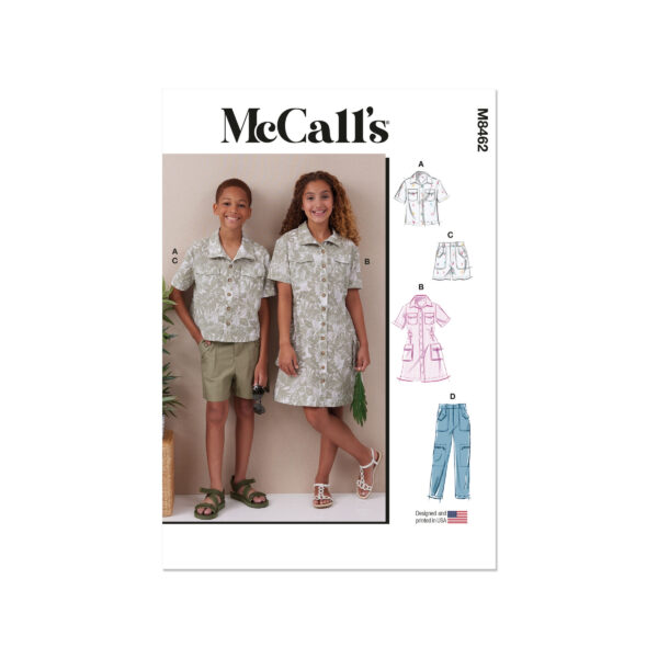 McCalls Schnittmuster M8462 - Hemd, Shorts, Hose, Kleid für Kinder