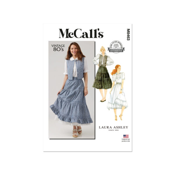 McCalls Schnittmuster M8463 - Vintage - Rock, Bluse Weste aus den 80er Jahren