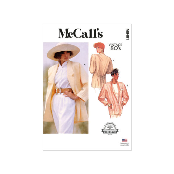 McCalls Schnittmuster M8491 - Vintage - Damenjacke, Damenblazer - 80er Jahre