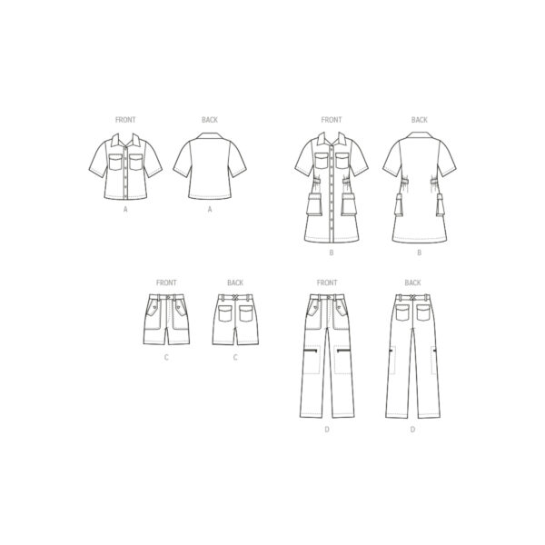 McCalls Schnittmuster M8462 - Hemd, Shorts, Hose, Kleid für Kinder – Bild 9