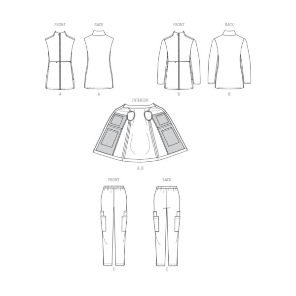 McCalls Schnittmuster M8468 - Jacke mit Reißverschluss, Weste und Hose für Damen – Bild 7