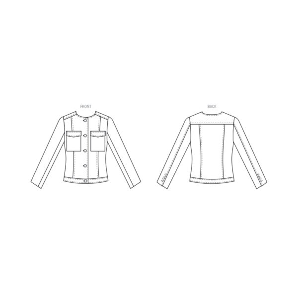 McCalls Schnittmuster M8474 - Jeansjacke ohne Kragen für Damen – Bild 8
