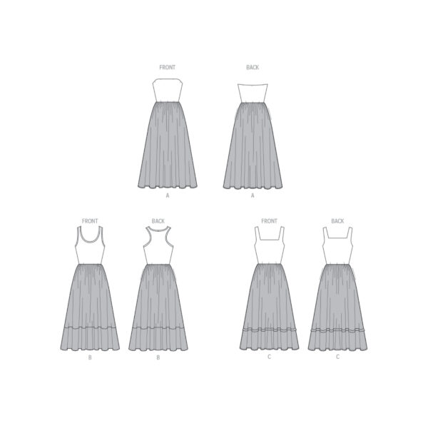 McCalls Schnittmuster M8476 - Sommerkleid mit langem Rock – Bild 6