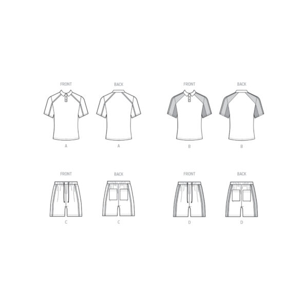 McCalls Schnittmuster M8485 - Herrenhemd, Polohemd, Shorts, Tennisdress für Herren – Bild 8