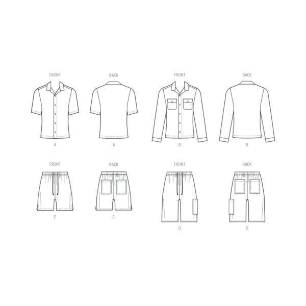 McCalls Schnittmuster M8486 - Herrenhemd und Shorts – Bild 8