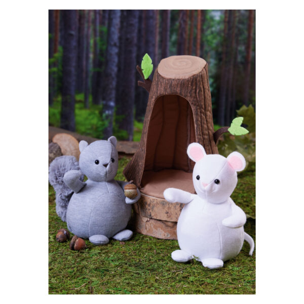 McCalls Schnittmuster M8469 - Plüschtiere - Eichhörnchen, Igel, Marienkäfer, Maus, Baum, Blatt – Bild 3