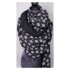 XXL Tuch - Maxituch, Dreieckstuch - Musselin - Schwarz - Ginkgo - doppellagig - 2,40m x 1,50m