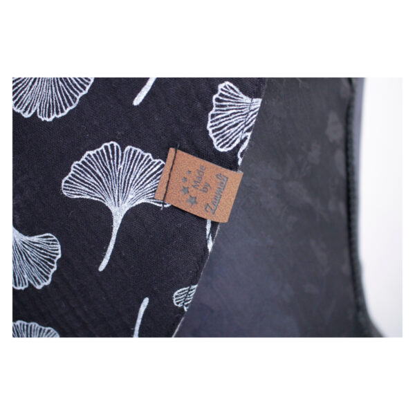 XXL Tuch - Maxituch, Dreieckstuch - Musselin - Schwarz - Ginkgo - doppellagig - 2,40m x 1,50m – Bild 4