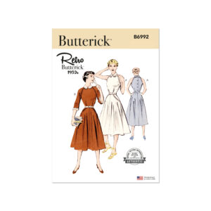 Butterick Schnittmuster - B6992 - Retro - Kleid mit Raglanärmel und Bubikragen,  50er Jahre