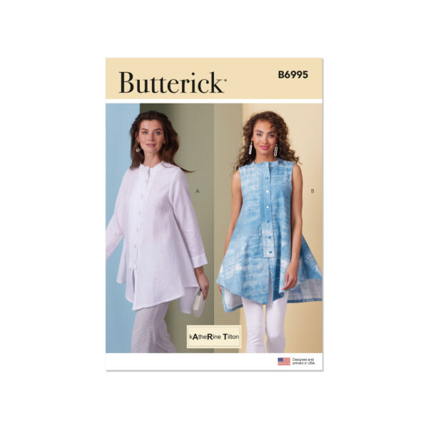 Butterick Schnittmuster - B6995 - extravagante Zipfelbluse mit Knopfleiste