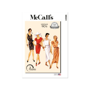 McCalls Schnittmuster M8501 - Vintage - schlichtes Sommerkleid mit Wickeleffekt, 90 er Jahre Stil