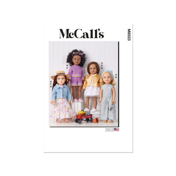 McCalls Schnittmuster M8523 - Puppenkleider, für 46 cm große Puppe