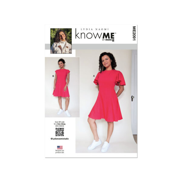 knowME Schnittmuster - ME2091 - schickes Sommerkleid mit Flügelärmeln