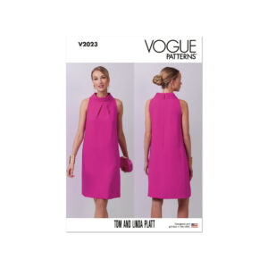 Vogue Schnittmuster - V2023 - ärmelloses Abendkleid mit breitem Halsbündchen